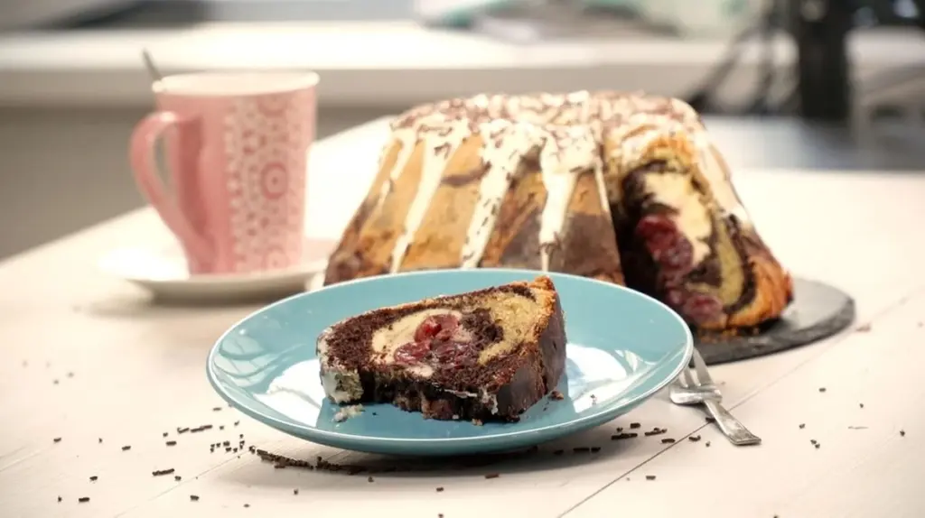 Donauwelle als Gugelhupf: Schneller Kirsch-Schoko-Käsekuchen